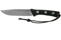 ANV P300 N690, Black G10 P300-015, Black Leather Sheath, Survival Knife