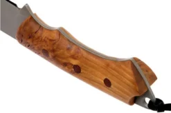 Autine Kurbads, Curly Birch, Elmax, Brown RH Sheath, Outdoor Knife -Victorinox Store AT KUR CB 04 autine at kur cb 04