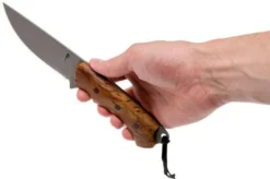 Autine Kurbads, Curly Birch, Elmax, Brown RH Sheath, Outdoor Knife -Victorinox Store AT KUR CB 06 autine at kur cb 06