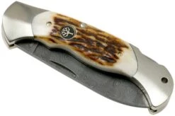 Böker Scout Spearpoint Stag Damascus 112201DAM Stag Horn, Pocket Knife -Victorinox Store BO112201DAM 04 boker