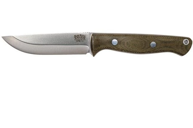 Bark River Gunny Scandi CPM 3V, Green Canvas Micarta, Brown Sheath 1 Bark River Gunny Scandi CPM 3V, Green Canvas Micarta, Brown Sheath
