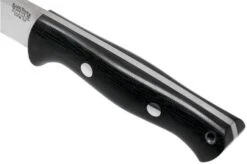 Bark River Bravo 1 LT CPM 3V Rampless, Black Canvas Micarta, Brown Sheath -Victorinox Store BRK07 126BRKC RS 05 bark river knives v202107