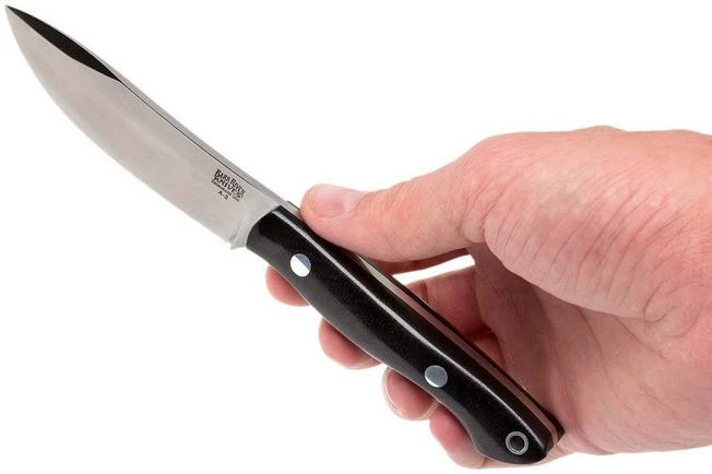 Bark River Mini Kalahari A2, Black Canvas Micarta, Brown Sheath 6 Bark River Mini Kalahari A2, Black Canvas Micarta, Brown Sheath - Image 6