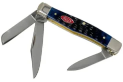 Case Medium Stockman Navy Blue Bone, Rogers Jig, 07049, 63032 SS Pocket Knife