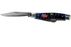 Case Medium Stockman Navy Blue Bone, Rogers Jig, 07049, 63032 SS Pocket Knife -Victorinox Store CE07049 03 case