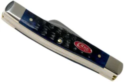 Case Medium Stockman Navy Blue Bone, Rogers Jig, 07049, 63032 SS Pocket Knife -Victorinox Store CE07049 04 case