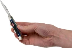 Case Medium Stockman Navy Blue Bone, Rogers Jig, 07049, 63032 SS Pocket Knife -Victorinox Store CE07049 05 case