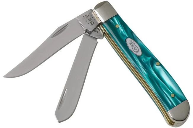Case Mini Trapper Aqua Kirinite SparXX, 18587, 10207 SS Pocket Knife 1 Case Mini Trapper Aqua Kirinite SparXX, 18587, 10207 SS Pocket Knife
