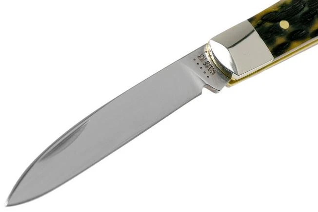 Case Tear Drop, Tang Stamp Series, Peach Seed Jig, Olive Green Bone 21510, TB61028 SS Pocket Knife 3 Case Tear Drop, Tang Stamp Series, Peach Seed Jig, Olive Green Bone 21510, TB61028 SS Pocket Knife - Image 3