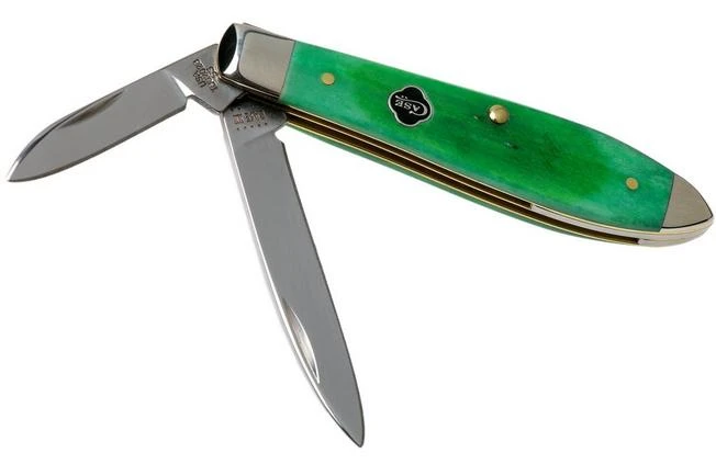 Case Tear Drop Clover Green Bone, Sawcut Jig, 23215, TB62028 SS Pocket Knife 1 Case Tear Drop Clover Green Bone, Sawcut Jig, 23215, TB62028 SS Pocket Knife