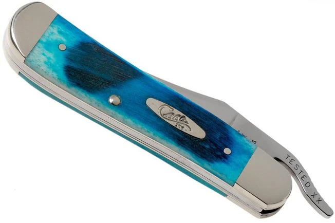 Case Russlock Caribbean Blue Bone, Sawcut, 25589, 61953L SS Pocket Knife 4 Case Russlock Caribbean Blue Bone, Sawcut, 25589, 61953L SS Pocket Knife - Image 4