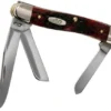 Case Medium Stockman Crimson Red Peach Seed Jigged Bone, 27382, 6318 SS Pocket Knife