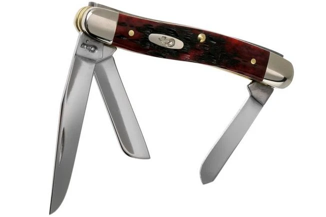 Case Medium Stockman Crimson Red Peach Seed Jigged Bone, 27382, 6318 SS Pocket Knife 1 Case Medium Stockman Crimson Red Peach Seed Jigged Bone, 27382, 6318 SS Pocket Knife