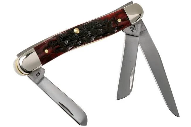 Case Medium Stockman Crimson Red Peach Seed Jigged Bone, 27382, 6318 SS Pocket Knife 2 Case Medium Stockman Crimson Red Peach Seed Jigged Bone, 27382, 6318 SS Pocket Knife - Image 2