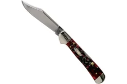 Case Mini Copperlock Crimson Red Peach Seed Jigged Bone, 27385, 61749L SS Pocket Knife