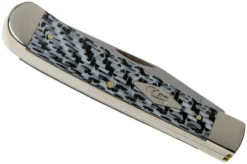 Case Medium Trapper White & Black Carbon Fibre-G10 Weave Smooth, 38920, 10254 SS Pocket Knife -Victorinox Store CE38920 04 case