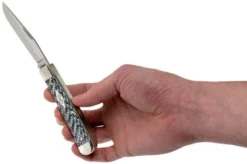 Case Medium Trapper White & Black Carbon Fibre-G10 Weave Smooth, 38920, 10254 SS Pocket Knife -Victorinox Store CE38920 05 case