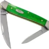 Case Mini Copperhead Brilliant Green Bone, Smooth, 52825, 62109W SS Pocket Knife
