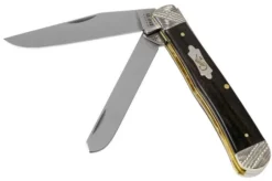 Case Trapper Ebony Wood, Worked Bolsters, 59670, 7254 SS Pocket Knife