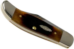 Case Pocket Hunter Dark Molasses Bone, Sawcut, 83142, 61165 SS Pocket Knife -Victorinox Store CE83142 04 case