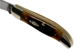Case Pocket Hunter Dark Molasses Bone, Sawcut, 83142, 61165 SS Pocket Knife -Victorinox Store CE83142 06 case