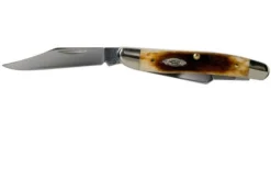 Case Medium Stockman Dark Molasses Bone, Sawcut, 83143, 63087 SS Pocket Knife -Victorinox Store CE83143 03 case
