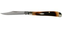 Case Slimline Trapper Dark Molasses Bone, Sawcut, 83146, 61048 SS Pocket Knife