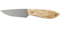 Brisa Bobtail 80 Curly Birch Handle, 12C27 Scandi, Leather Sheath 9949