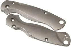 Flytanium Spyderco Paramilitary 2 Lotus Scales, Titanium Bead Blasted