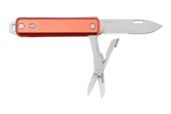 The James Brand The Ellis Scissors, Coral, Aluminum Serrated, Pocket Knife