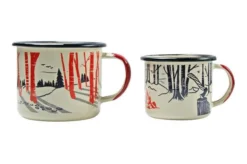 Knivesandtools Enamel Set E-SET-02, Mugs 8 Cm & 10 Cm, Enamel Mugs