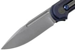 WE Knife Double Helix 815D Pocket Knife, Blue Handle, Stonewashed Blade -Victorinox Store WK815D 03 we knife