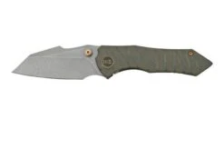 WE Knife High-Fin, WE22005-4, Tiger Stripe Titanium, Grey CPM-20CV Pocket Knife