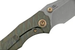 WE Knife High-Fin, WE22005-4, Tiger Stripe Titanium, Grey CPM-20CV Pocket Knife -Victorinox Store WKWE22005 4 05 weknife