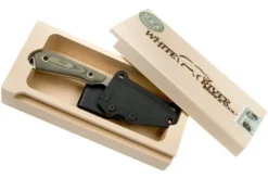 White River Knives M1 Caper Black & OD Linen Micarta Fixed Knife, Kydex Sheath -Victorinox Store WRCPR LBO 08 white river knives 1